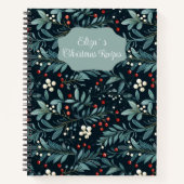 Weihnachtsmuster Rezept Notizblock (Vorderseite)