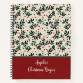 Weihnachtsmuster Rezept Notizblock (Vorderseite)