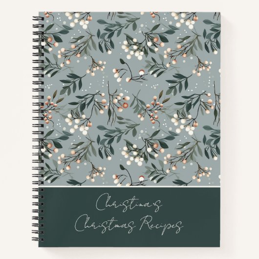 Weihnachtsmuster Rezept Notizblock (Vorderseite)