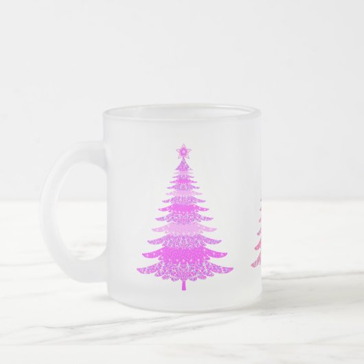 Weihnachtsmuster Rosa Baumdesign Mattglastasse (Links)