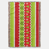 Weihnachtsmuster Rot und Grün Zickzack Streifen Decke (Vorderseite Vertikal)