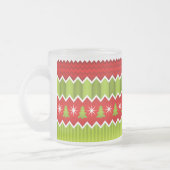 Weihnachtsmuster Rot und Grün Zickzack Streifen Mattglastasse (Links)