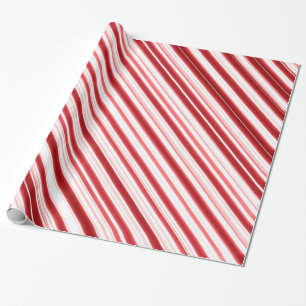 Weihnachtsmuster Rot & Weiß, Diagonale, Br Geschenkpapier