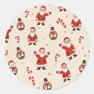 Weihnachtsmuster Runder Aufkleber