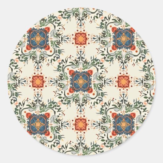 Weihnachtsmuster Runder Aufkleber (Vorderseite)