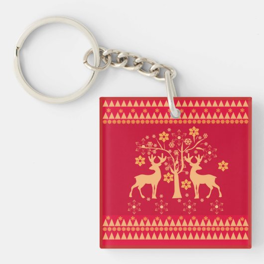 Weihnachtsmuster Schlüsselanhänger (Vorderseite)