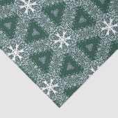 Weihnachtsmuster Schneeflocken Grün Weiß Seidenpapier (Detail)