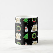 Weihnachtsmuster - Schwarzer Hintergrund Kaffeetasse (Mittel)