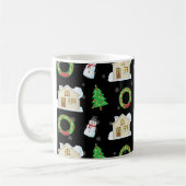 Weihnachtsmuster - Schwarzer Hintergrund Kaffeetasse (Links)