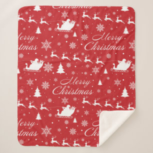 Weihnachtsmuster Sherpadecke
