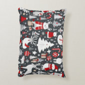 Weihnachtsmuster Snowman Santa Bäume graue Dekorat Dekokissen (Rückseite(Vertikal))