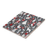 Weihnachtsmuster Snowman Santa Bäume graue Dekorat Fliese (Seite)