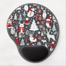Weihnachtsmuster Snowman Santa Bäume graue Dekorat
