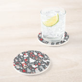 Weihnachtsmuster Snowman Santa Bäume graue Dekorat Getränkeuntersetzer (Seite)