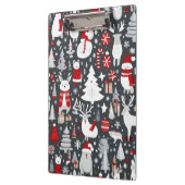 Weihnachtsmuster Snowman Santa Bäume graue Dekorat Klemmbrett (Links)