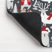 Weihnachtsmuster Snowman Santa Bäume graue Dekorat Mousepad (Ecke)