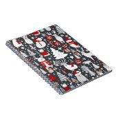 Weihnachtsmuster Snowman Santa Bäume graue Dekorat Notizblock (Rechte Seite)