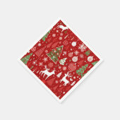 Weihnachtsmuster Snowman Santa Bäume graue Dekorat Serviette (Ecke)