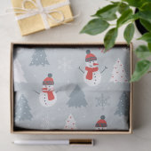 Weihnachtsmuster Snowman & Winterbaume Seidenpapier (Geschenk)