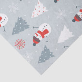 Weihnachtsmuster Snowman & Winterbaume Seidenpapier (Detail)