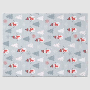 Weihnachtsmuster Snowman & Winterbaume Seidenpapier