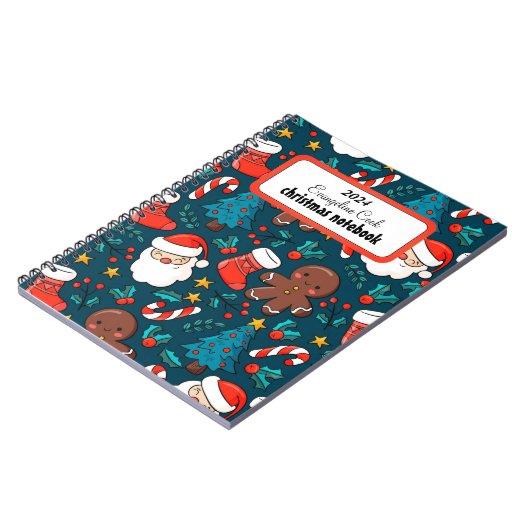 Weihnachtsmuster Spiral Foto Notebook Notizblock (Linke Seite)