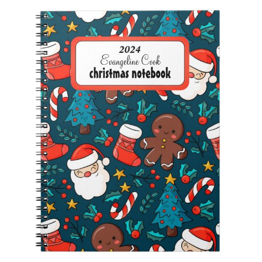 Weihnachtsmuster Spiral Foto Notebook Notizblock (Vorderseite)