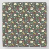 Weihnachtsmuster Steinuntersetzer (Vorderseite)