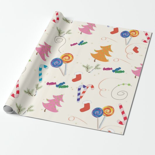Weihnachtsmuster süße Candy Geschenkpapier (Ungerollt)