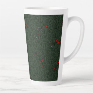 Weihnachtsmuster Tannennadeln und rote Beeren Milchtasse