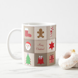 Weihnachtsmuster-Tasse - Beige Töne Hintergrund Kaffeetasse