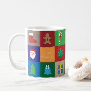 Weihnachtsmuster-Tasse - bunter Hintergrund Kaffeetasse