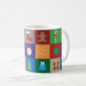 Weihnachtsmuster-Tasse - farbenfroher Hintergrund Kaffeetasse (VorderseiteRechts)