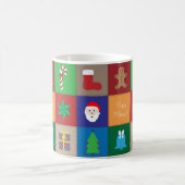 Weihnachtsmuster-Tasse - farbenfroher Hintergrund Kaffeetasse (Mittel)