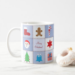 Weihnachtsmuster-Tasse - Hintergrund für blaue Tön Kaffeetasse