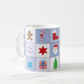 Weihnachtsmuster-Tasse - Hintergrund für blaue Tön Kaffeetasse (Vorderseite Links)