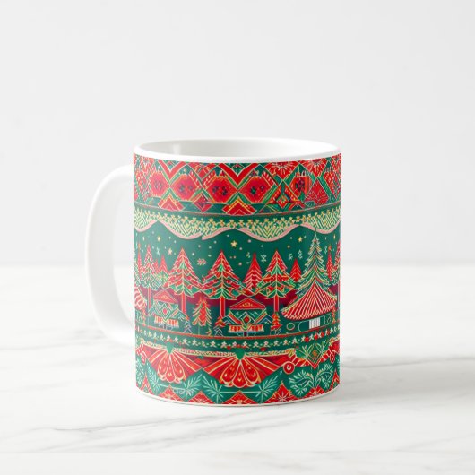 Weihnachtsmuster-Tasse Kaffeetasse (Vorderseite Links)