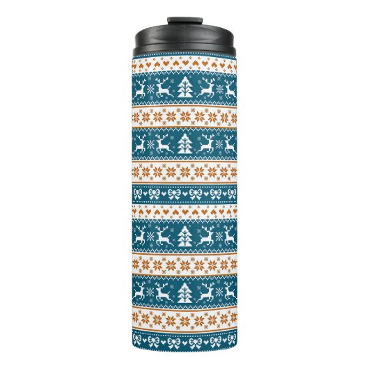 Weihnachtsmuster Thermosbecher (Vorderseite)