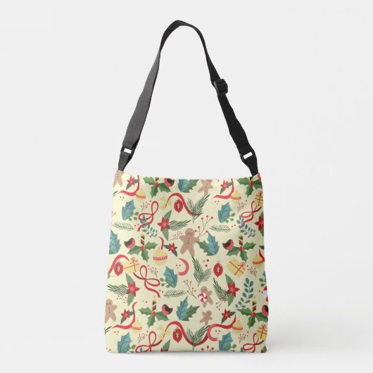 Weihnachtsmuster Tragetaschen Mit Langen Trägern (Rückseite)
