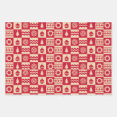 Weihnachtsmuster Umhüllungspapierblätter Geschenkpapier Set (Vorderseite)