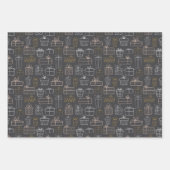 Weihnachtsmuster Umhüllungspapierblätter Geschenkpapier Set (Vorderseite 2)