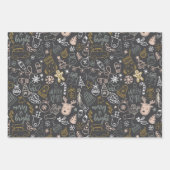 Weihnachtsmuster Umhüllungspapierblätter Geschenkpapier Set (Vorderseite)