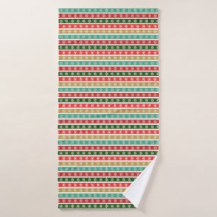 Weihnachtsmuster und Farben Badhandtuch Set