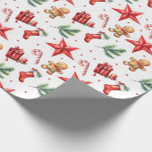 Weihnachtsmuster Urlaub Geschenkpapier (Ecke)