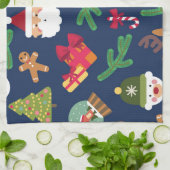 Weihnachtsmuster, Urlaubsplanung. Geschirrtuch (Gefaltet)