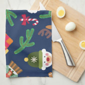 Weihnachtsmuster, Urlaubsplanung. Geschirrtuch (Viertel Falte)