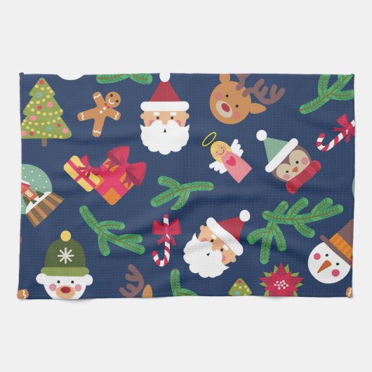 Weihnachtsmuster, Urlaubsplanung. Geschirrtuch (Horizontal)