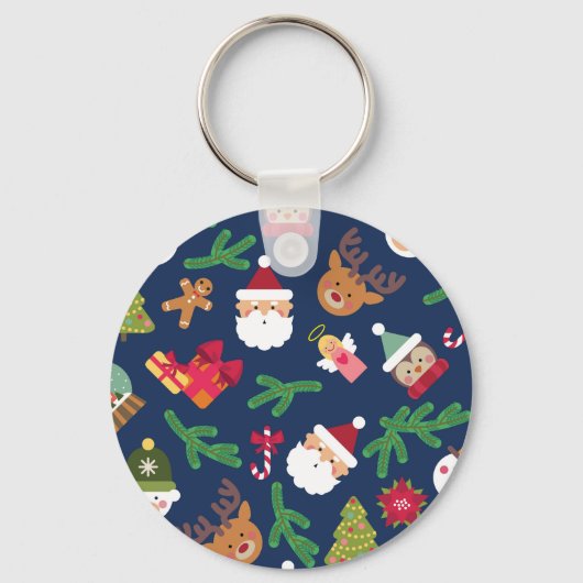 Weihnachtsmuster, Urlaubsplanung. Schlüsselanhänger (Vorderseite)
