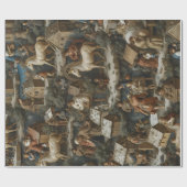 Weihnachtsmuster Vintage-Kunst Geschenkpapier (Flach)