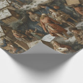 Weihnachtsmuster Vintage-Kunst Geschenkpapier (Ecke)